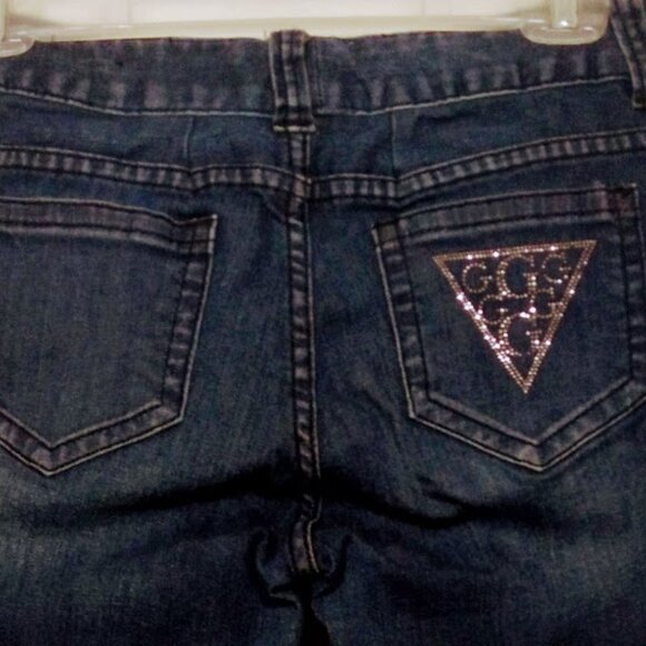 Guess Women's Distressed Straight Leg Jeans Size 29- Blue - Picture 8 of 13